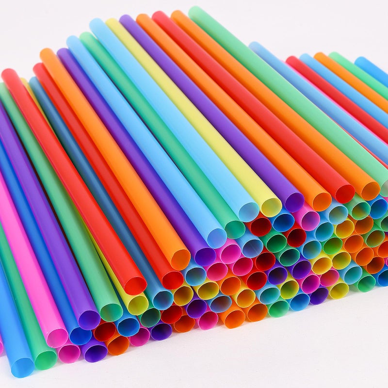 Tomnk 120 Pack Smoothie Straws, 10.3 Inches Straws Disposable, Milkshake Plastic Straws in Assorted Bright Colors - Image 4